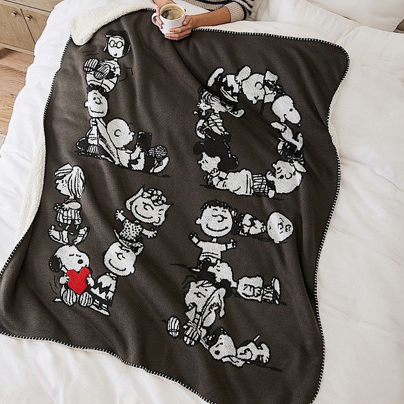 Pottery Barn Other - Peanuts Love Reversible Jacquard Throw Valentines Blanket